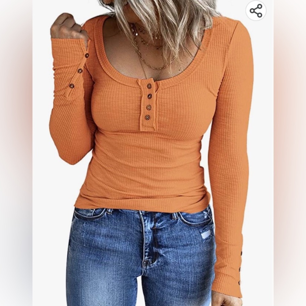 Kissfix by Amazon long sleeve henley shirt
